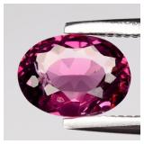 0.68ct 6.8x5mm Oval Natural Purplish Pink Rhodolit
