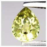 0.46ct 5x4mm Pear Natural Yellowish Green Sapphire