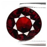 2.57ct 7.2mm VS Round Natural Orangish Red Garnet