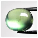 3.79ct 9.8x8.5mm Oval Cabochon Natural Green Prehn