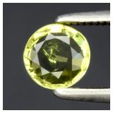 0.35ct 5mm VS Round Natural Yellowish Green Tourma