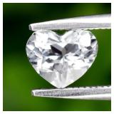 0.77ct 6x5mm VVS Heart Natural White Topaz - Unhea