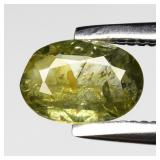 0.48ct 6x4mm Oval Natural Green Sapphire - Unheate