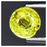 0.70ct 5mm Round Natural Greenish Yellow Grossular