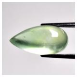 6.00ct 15.5x7.7mm Pear Cabochon Natural Green Preh