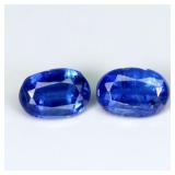 Pair 2pcs Oval Cut Natural Cornflower Blue Kyanite