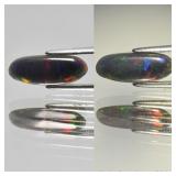 0.76ct 13.5x5mm Oval Cabochon Natural Black Opal -