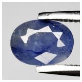 0.68ct 6.3x4.5mm Oval Blue Sapphire - Heated Glass