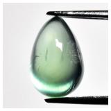 3.79ct 11.2x7.5mm Pear Cabochon Natural Green Preh