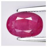 1.24ct 6.8x4.7mm Oval Natural Pinkish Red Ruby - H