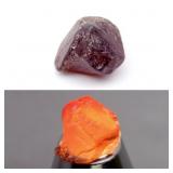 3.51ct 8.8x7.7mm Rough Natural Reddish Orange Garn
