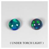 Pair 2pcs Round Natural AAA Floral Flash Play Of C