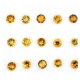 Round Cut Natural Unheated Yellow Citrine Brazil 1