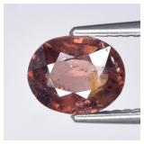 1.71ct Oval Natural Pinkish Champagne Zircon - Unh