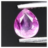 0.25ct 4x3.5mm Pear Natural Purple Sapphire - Heat