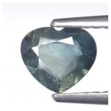 0.67ct 6x5.5mm Heart Natural Blue Green Sapphire -