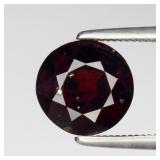 2.51ct 7.5mm Round Natural Orangish Red Garnet - A