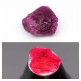 4.61ct 10.5x10mm Rough Natural Purplish Red Ruby -