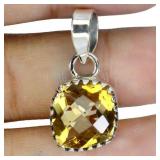 925 Sterling Silver Pendant Fancy Green Amethyst 1