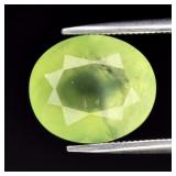 4.42ct 11.2x9.5mm Oval Natural Green Prehnite - Af