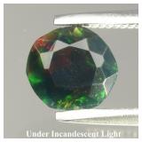 0.42ct Semi-Round Natural Black Opal - Color Play,