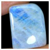 Fancy Cab Natural White With Fire Blue Luster Moon