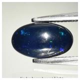 0.66ct 8.7x5mm Oval Cabochon Natural Black Opal -