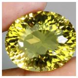 Oval Concave Cut Natural Unheated Lemon Quartz Bra