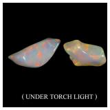 Pair 2pcs Rare AAA Floral Flash Play Of Color Crys