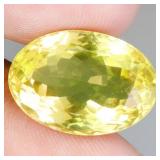 Oval Cut Natural Unheated Green Gold Quartz Brazil