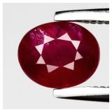 0.75ct 5.8x4.7mm Oval Natural Purplish Red Ruby -