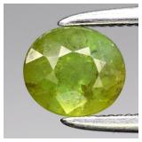 0.92ct 5.5x5mm Oval Natural Green Demantoid Garnet
