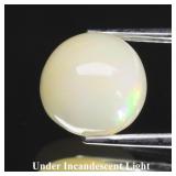 3.23ct 9.8mm Round Cabochon Natural White Opal - R