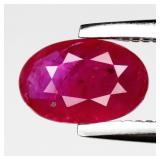 0.53ct 6.3x4mm Oval Natural Purplish Red Ruby - He