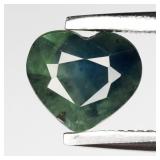 0.79ct 6x5.2mm Heart Natural Blue Green Sapphire -