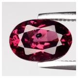 1.26ct Oval Natural Purplish Pink Rhodolite Garnet