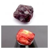 3.46ct 8.7x8mm Rough Natural Reddish Pink Rhodolit