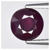 1.78ct 6.7mm Round Natural Reddish Purple Rhodolit