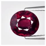 2.09ct 7.7x7mm Oval Natural Reddish Purple Rhodoli