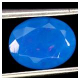 Oval Cut Natural Hot Rainbow Flash Blue Fire Opal
