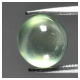 3.43ct 8.5x6.2mm Round Cabochon Natural Green Preh