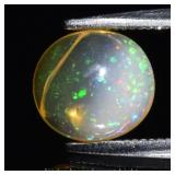 0.97ct 7.3x6.7mm Oval Cabochon Natural White Opal