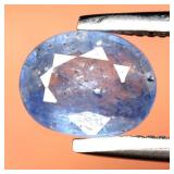 0.63ct 6x4.7mm Oval Blue Sapphire - Heated Glass F