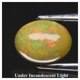 0.89ct 7.8x6mm Oval Cabochon Natural Opal - Rainbo