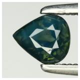 0.53ct VS Pear Natural Bluish Green Sapphire - Unh