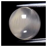 3.72ct 10mm Round Cabochon Natural White Moonstone