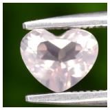 0.60ct 6x5mm VS Heart Natural Pink Rose Quartz - U
