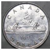 Canada 1951 Silver Dollar