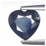 0.64ct 6x5.8mm Heart Natural Greenish Blue Sapphir