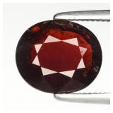 1.67ct 8.5x7.2mm Oval Natural Reddish Orange Garne